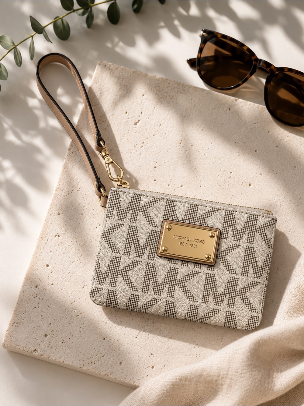Michael Kors Signature MK Logo Small Wristlet – Like New